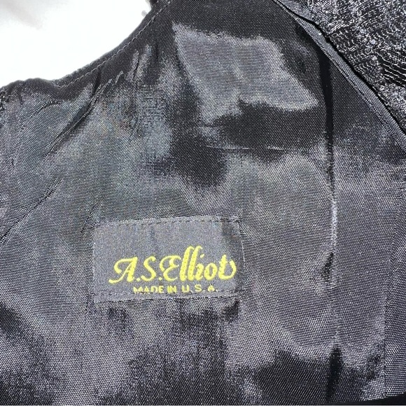 A S Elliot black lace cocktail dress with back rhinestone back accents size 24 - Picture 14 of 14